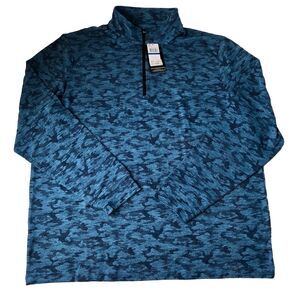 PGA Tour Men’s Golf Sweater Blue Camo Print Size XL NWT